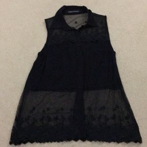 Black sleeveless blouse